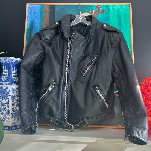 Vintage Black Leather Jacket - Picture 1 of 16